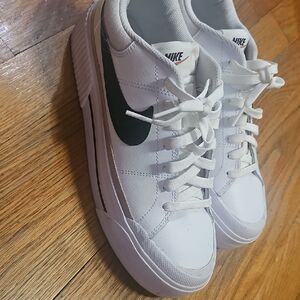 Nike White and Black Court Sneakers